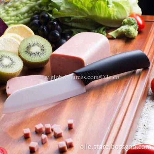 5" white blade Santoku ceramic kitchen knife